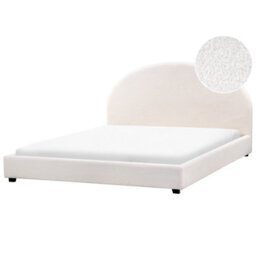 Beliani Bed Boucle Vaucluse 180 X 200 Cm (Eu Super King) Off-White - thumbnail 1
