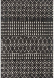 The Rugs Soft Moroccan Diamond Shaggy Rugs And Runners High Pile Dark Grey And Ivory Living Room Kitchen Hallway 1040 - thumbnail 2