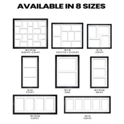 AK Frames 20X14 Black Modern Multi Photo Frame With Silver Mount - Holds 2 Apertures (2X) A4 Photos - thumbnail 8