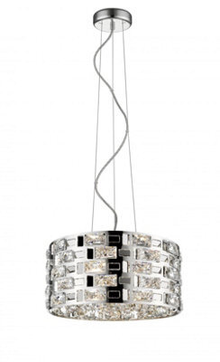 Luminosa Lighting Luminosa Lola 5 Light Chrome Crystal Pendant Ceiling Light