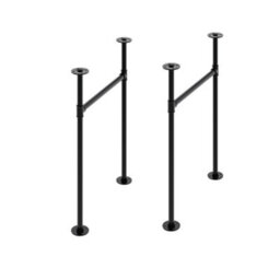 Garden Sanctuary Set Of 2 H-Shaped Iron Furniture Legs With Anti-Slip Design For Tables And Desks 50Cm W X 71Cm H - thumbnail 1