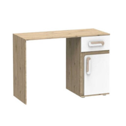 Apetito 09 Childrens Study Desk Kids Workstation With Drawer And Cabinet Modern Compact Design For Learning Light Oak White - thumbnail 2