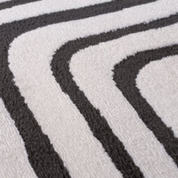The Rugs Loft Dark Grey And Ivory Curved Line Living Room Area Rug And Runners Soft Pile - thumbnail 5