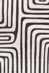 The Rugs Loft Dark Grey And Ivory Curved Line Living Room Area Rug And Runners Soft Pile - thumbnail 2