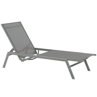 Beliani Sun Lounger Vernazza Reclining Metal Grey - image 1