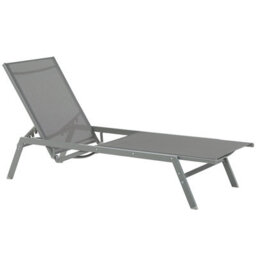 Beliani Sun Lounger Vernazza Reclining Metal Grey - thumbnail 1