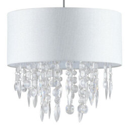 First Choice Lighting Set Of 2 Fiji - White Fleck Jewelled Easy Fit 40Cm Pendant Shades - thumbnail 7