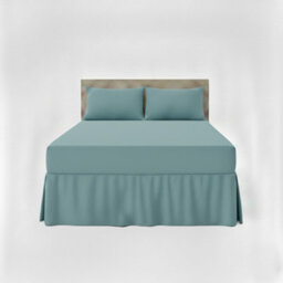 Fitted Valance Bed Sheet Polycotton Mattress Cover And Frill Easy Care Duck Egg Blue - thumbnail 2