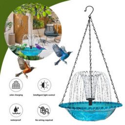 Bird Feeder Hanging Solar Bird Feeder Easy Clean Leakproof Elegant For Outdoor - thumbnail 4