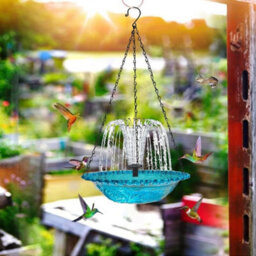 Bird Feeder Hanging Solar Bird Feeder Easy Clean Leakproof Elegant For Outdoor - thumbnail 3