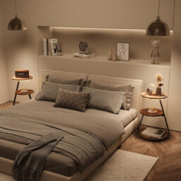Small Round Coffee Table With 3 Color Led Lights, End Table With 3 Tier Storage Shelves, Bedside Sofa Side Tables For Living Room - thumbnail 7