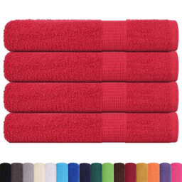 Berkfield Durable Towels 4 Pcs Red 100X200 Cm 360 Gsm 100% Cotton