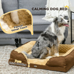 Pawhut Dog Bed Calming Pet Bed Dog Mattress For Medium Dogs - Brown - thumbnail 6