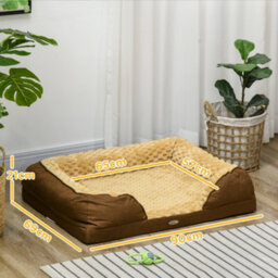 Pawhut Dog Bed Calming Pet Bed Dog Mattress For Medium Dogs - Brown - thumbnail 3