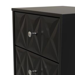 Genoa Ready Assembled Satin Black No Effect 3 Drawer Bedside Chest (H)726mm (W)450mm (D)395mm - thumbnail 4