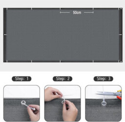 Grey 90X500Cm Rectangular Shade Sail Uv Resistant - thumbnail 4