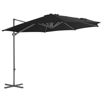 Walplus Cantilever Garden Parasol With Steel Pole Black 300 Cm - image 1