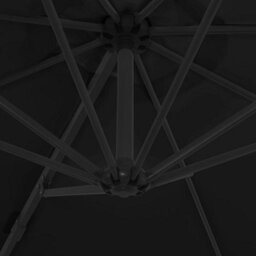 Walplus Cantilever Garden Parasol With Steel Pole Black 300 Cm - thumbnail 6
