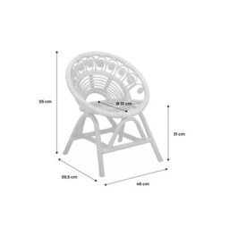 Sweeek - Children's Rattan Chair Alice Natural 46X39.5X55 Cm - thumbnail 8