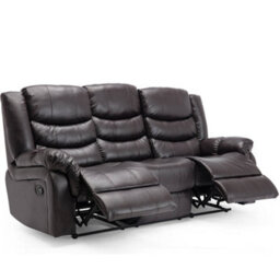 More4Homes Seattle Manual Recliner Bonded Leather 1+2+3 Seater Sofa Set (Brown) - thumbnail 3