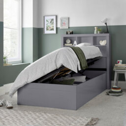 Bedmaster Oscar Grey Wooden Bookcase Ottoman Storage Bed And Super Ortho Orthopaedic Mattress - thumbnail 2