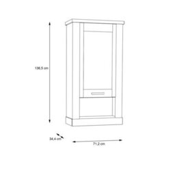 Furniture To Go Corona Wall Display Cabinet In Artisan Oak - thumbnail 8
