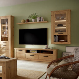 Furniture To Go Corona Wall Display Cabinet In Artisan Oak - thumbnail 5