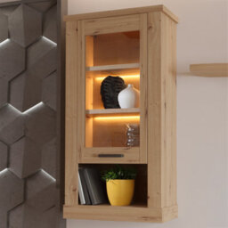 Furniture To Go Corona Wall Display Cabinet In Artisan Oak - thumbnail 7