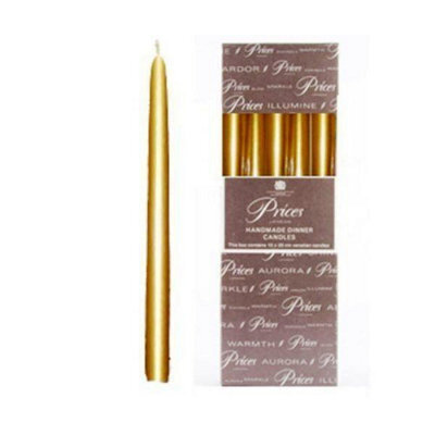 Prices Candles Pillar Candle (Pack Of 10) Gold (One Size) - image 1