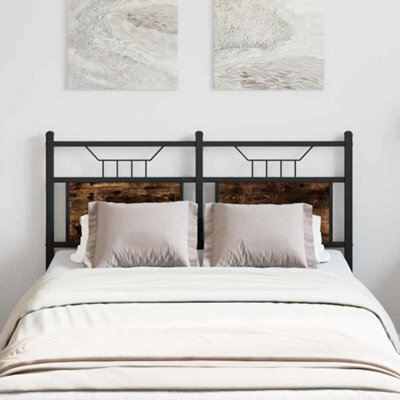 Berkfield Headboard Smoked Oak 120 Cm Engineered Wood And Steel - image 1