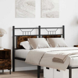Berkfield Headboard Smoked Oak 120 Cm Engineered Wood And Steel - thumbnail 3