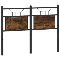Berkfield Headboard Smoked Oak 120 Cm Engineered Wood And Steel - thumbnail 2