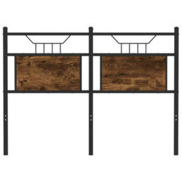 Berkfield Headboard Smoked Oak 120 Cm Engineered Wood And Steel - thumbnail 4