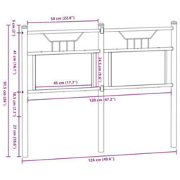 Berkfield Headboard Smoked Oak 120 Cm Engineered Wood And Steel - thumbnail 8
