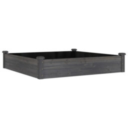 Berkfield Garden Raised Bed With Liner Grey 120X120X25 Cm Solid Wood Fir - thumbnail 2