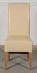 That's Furniture Montana Ivory Leather Dining Chairs For Dining Room Or Kitchen - thumbnail 2