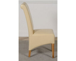 That's Furniture Montana Ivory Leather Dining Chairs For Dining Room Or Kitchen - thumbnail 3