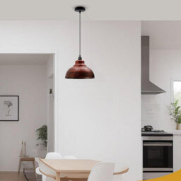 Vintage Rustic Red Metal Ceiling Lamp Shade  Easy Fit Light Pendant 29Cm Modern Hanging Ceiling Lighting Shade For Bedroom - thumbnail 2