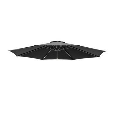 VRUC Replacement Parasol Fabric Umbrella Canopy Cover For 2.7M 8 Arm Parasols Black - image 1