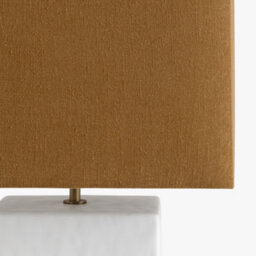 Wyld Haus Long Island Small Rectangular White Bamboo Table Lamp With Ochre Shade - thumbnail 8