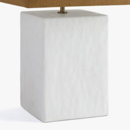Wyld Haus Long Island Small Rectangular White Bamboo Table Lamp With Ochre Shade - thumbnail 7