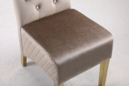 Modernique A Pair Of Velvet Dining Chairs With Golden Legs In Brown - thumbnail 6