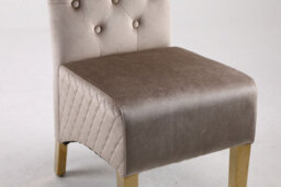 Modernique A Pair Of Velvet Dining Chairs With Golden Legs In Brown - thumbnail 5