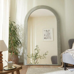 The Online Mirror Shop Delphi Arched Shape Mirror With Stepped Design & Stoneeffect Of H 180 X W 110 Cm - thumbnail 5