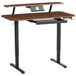 Beliani Electric Adjustable Standing Desk Wilbanks 120 Cm 60 Cm With Usb Port Brown/ Black - thumbnail 6
