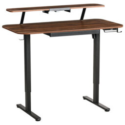 Beliani Electric Adjustable Standing Desk Wilbanks 120 Cm 60 Cm With Usb Port Brown/ Black - thumbnail 5
