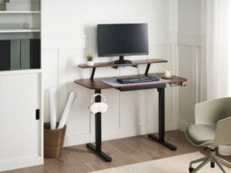Beliani Electric Adjustable Standing Desk Wilbanks 120 Cm 60 Cm With Usb Port Brown/ Black - thumbnail 2