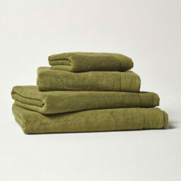 Homescapes Moss Green 100% Combed Egyptian Cotton Set Of 2 Face Cloths 700 Gsm - thumbnail 2