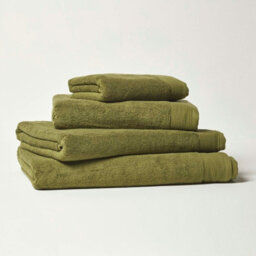 Homescapes Moss Green 100% Combed Egyptian Cotton Set Of 2 Face Cloths 700 Gsm - thumbnail 1