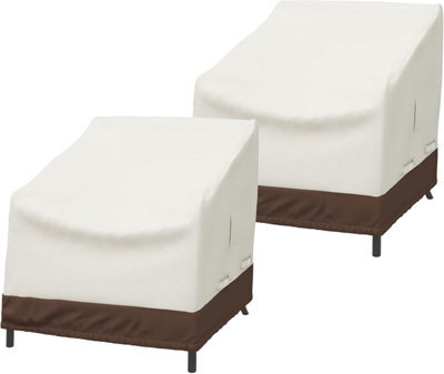 Deep Seat Lounge Chair Covers - Set Of 2, Beige - image 1